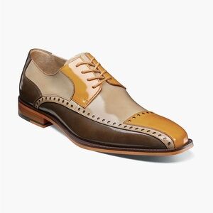 Stacey Adam’s PLAZA Modified Cap Toe Oxford oxford shoes Olive tan brown new 10